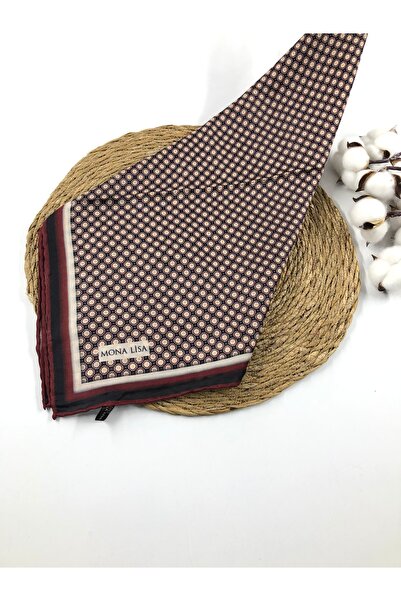 SİMETRİK DESEN PAMUK SOFT EŞARP BORDO