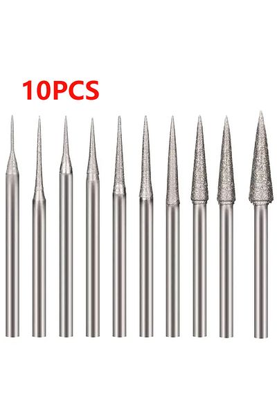 Choice Other 10pcs 10pcs Various Sizes Diamond Mounted Grinding Head Burrs Stone Carving Bits For Rotary To