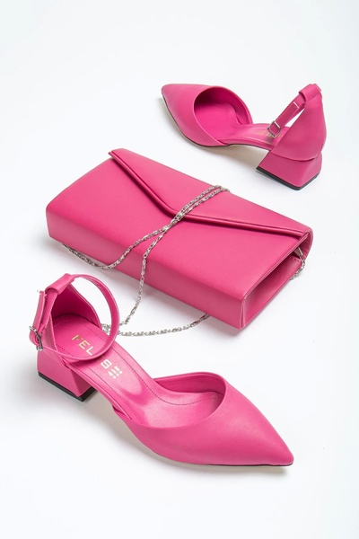 GULT Combinație Fuchsia - Pantofi Casual De Vară De Damă Cu Toc, 3 Cm