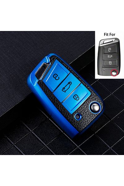 Choice Blue Car Key Cover Fob Case Shell For Volkswagen Vw Polo Golf 7 Mk7 Tiguan Passat For Skoda Octavia