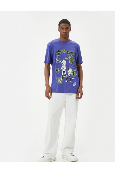Koton Βαμβακερό κοντομάνικο μπλουζάκι Rick and Morty Licensed - Crew Neck