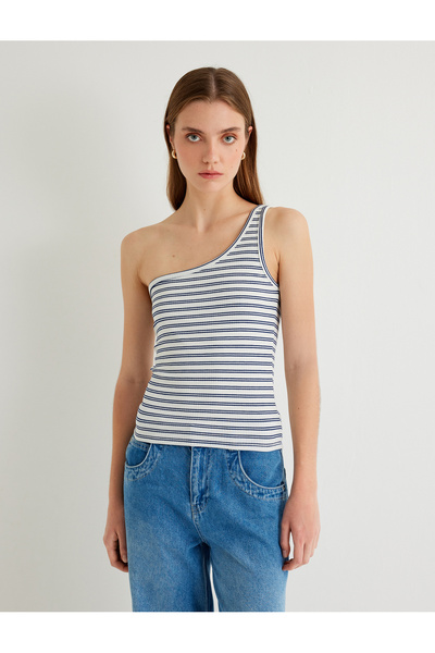 Koton Tek Omuz Üst Ribanalı Pamuklu Slim Fit