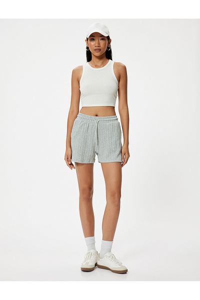 Koton Strukturierte Mini-Shorts mit Bindetaschen