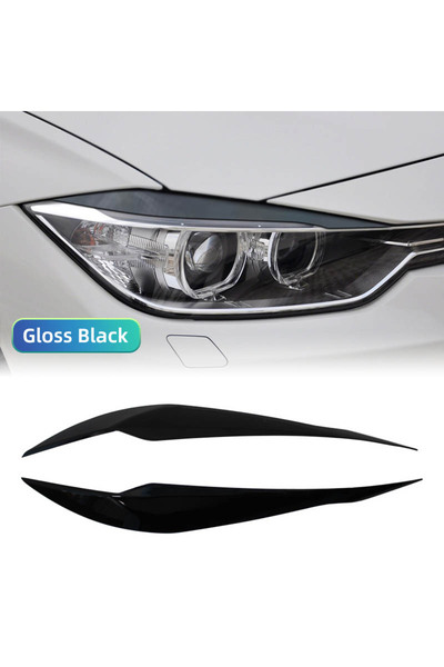 Choice ملصقات غطاء حاجب لمصباح السيارة الأمامي باللون الأسود البيانو لسيارة B...