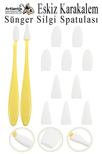 Artlantis Sünger Silgi Satula 12 Parça 1 Paket Karakalem Eskiz Karıştırıcı Da...