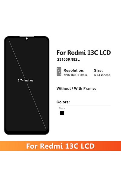 sinmaytai Origin With Frame 6.74'' Amoled For Xiaomi Redmi 13c 23100rn82l Lcd Display Touch Screen Digitizer A