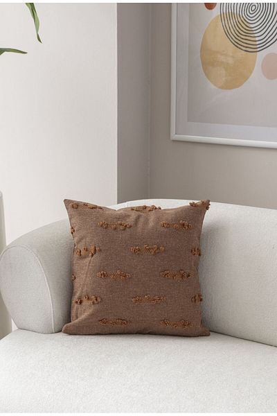 dekomall home & living Κάλυμμα μαξιλαριού ριχτάρι Bohemian Punch - Καφέ ρίγα
