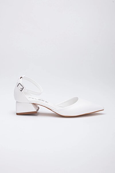 GULT Pantofi de vară casual cu toc de 3 cm de damă, albi