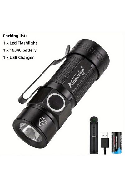 Choice 16340 black X29-16340-C1 XPG 5W LED High Bright Portable Clip Mini Flashlight Pocket Backpack Flash