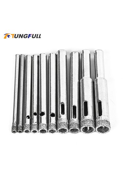 Onkel.J 10pcs Diamond Coated Core Hole Saw Drill Bit Set 10pcs For Tile Glass 3/4/5/6/8mm For Tile Ceramic