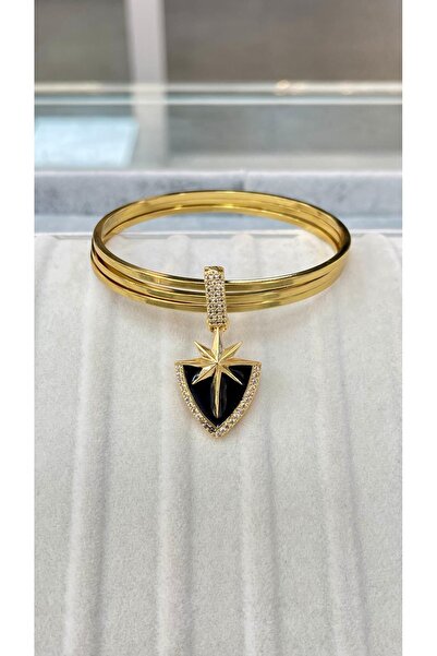 VELİT VOLA Charmlı Ajda Model Bilezik Siyah Mineli Kutup Yıldız Model