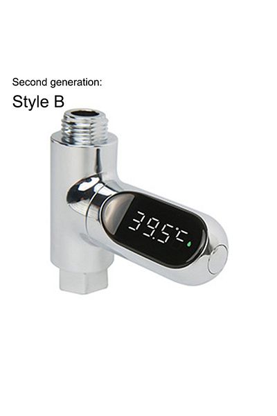 Choice B Led Display Household Water Shower Thermometer 5-85℃ Flow Self-powered Water Thermometer Monitori.