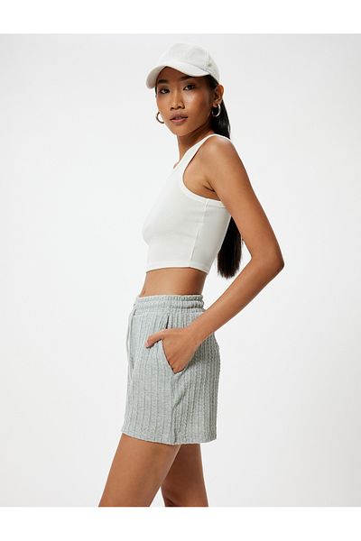 Koton Strukturierte Mini-Shorts mit Bindetaschen