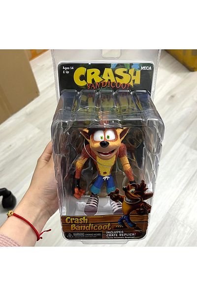 Choice مع صندوق لعبة Neca Figure Crash Bandicoot Sane Trilogy نموذج ألعاب أكشن رف كتب زينة B