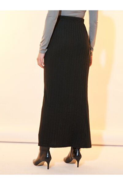 Take Two By Styli Textured Knit Buttoned Maxi Skirt