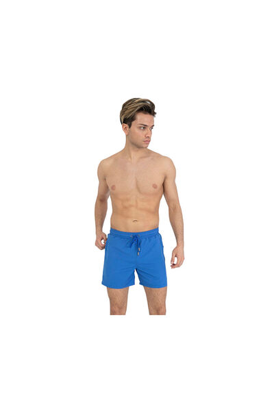 Miami Beach Men's Sort Swimsuit - 301 Saks Plain, Blue, Men's Shorts