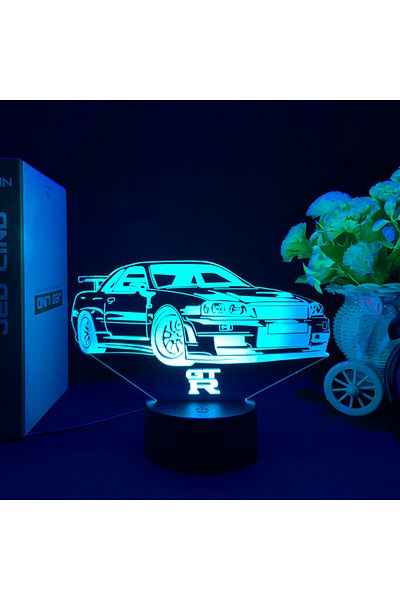 Choice USB Plug YD-4515 Sports Car 3d Illusion Lamp for Kids Bedroom Decor Nightlight Touch Sensor Atmosphe