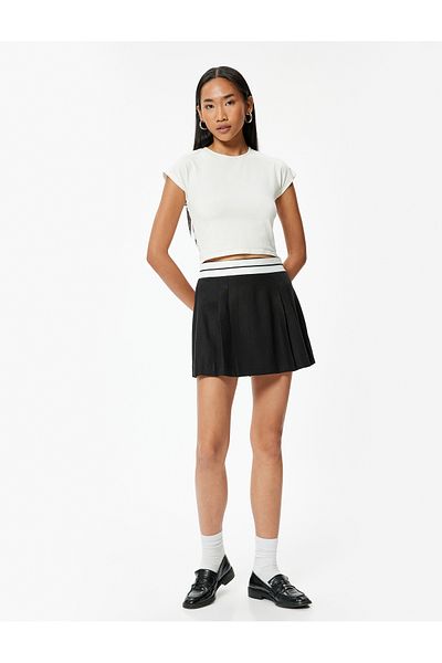 Koton Colorful Mini Pleated Short Skirt - Standard Waist