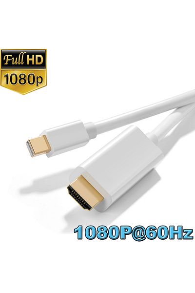 Choice كابل Thunderbolt Mini Dp إلى HDMI بطول 1.8 متر بدقة 1080 بكسل وتردد 60 هرتز، محول منفذ العرض الصغير 4K/1080 بكسل إلى HDMI