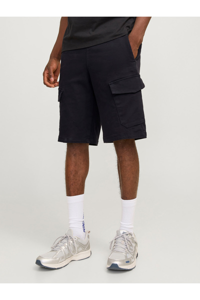 Jack & Jones Solid Cargo Shorts with Drawstring
