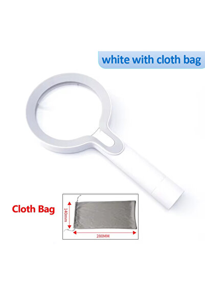 choice2 White Grey with Bag 10X 25X Illuminated Magnifier USB Rechargeable Ma...