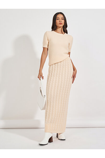 Styli تنورة ماكسي محبوكة بنمط كابل