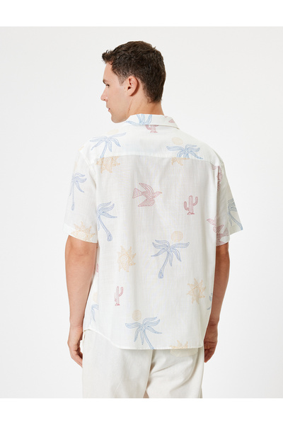 Koton Гольфики Сорочка з коротким рукавом на ґудзиках, бавовняні та звичайного крою