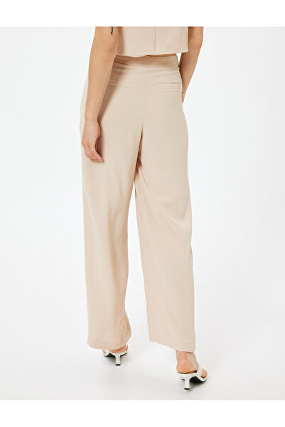 Koton Double Breasted Detailed Wide Leg Trousers Aerobin Fabric