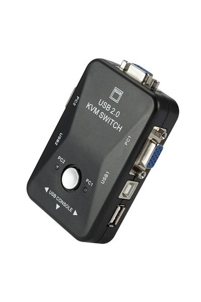 PzzPss Kvm Switch 2 Port Usb Kvm Switch 2 Port Vga Svga Switch Box Usb 2.0 Kvm Mouse Switcher Keyboa