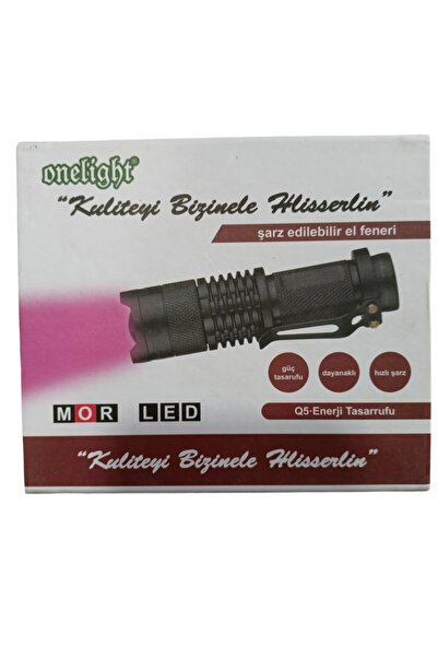 efmues Mor ışıklı el feneri onelight marka UV ışıklı fener şarjlı mor ışık