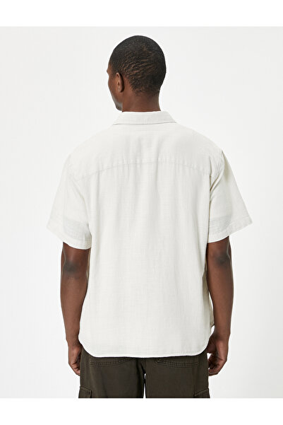 Koton Letní košile s krátkým rukávem, klasická klopa, bavlna, regulérní střih