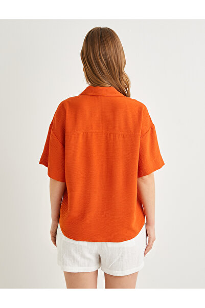 Koton Loose Fitting Short Sleeve Shirt - Cargo Pocket and Button