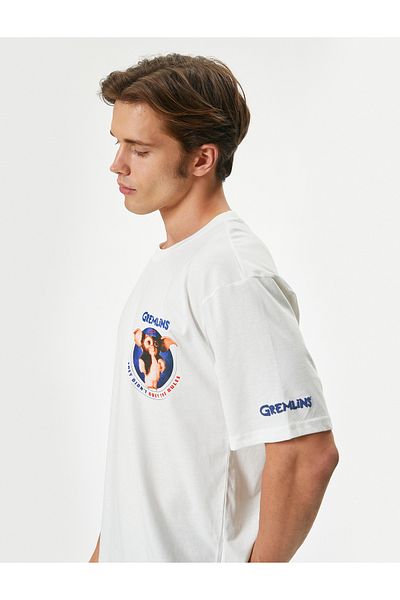 Koton Gremlins Licensed Oversize βαμβακερό μπλουζάκι - κοντό μανίκι, λαιμόκοψη