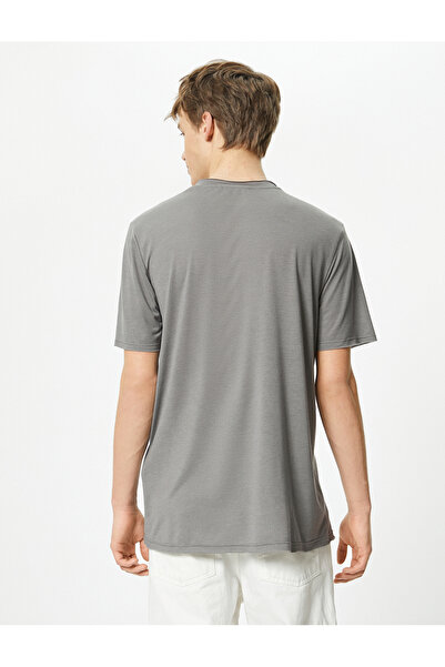 Koton Μπλουζάκι με κοντό μανίκι Viscose Blend Crew Neck