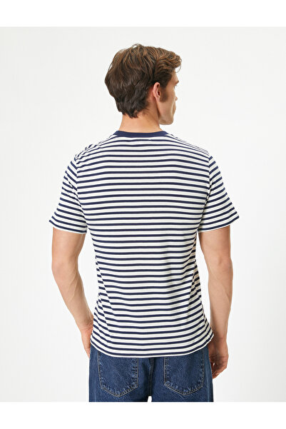 Koton Βαμβακερό κοντομάνικο μπλουζάκι με στάμπα με λαιμόκοψη