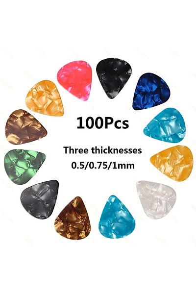 Miwayer 100 Pcs Colorful Guitar Pick 100 Pcs Mixed Colorful Guitar Picks Assorted Pearl Variety Samp