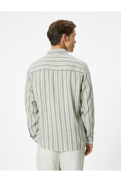 Koton Vászon kevert hosszú ujjú ing - gombos