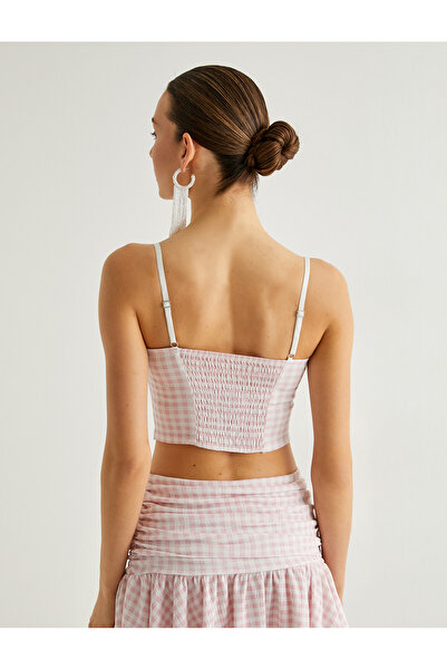 Koton Heart Collar Thin Strap Crop Top