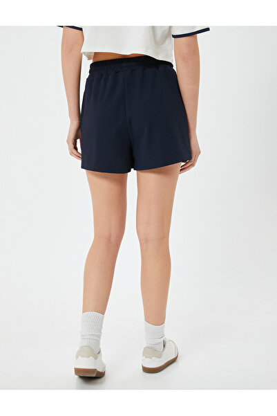 Koton Крепова тканина Nervurlu Mini Sort з кишенями та зав'язками на талії