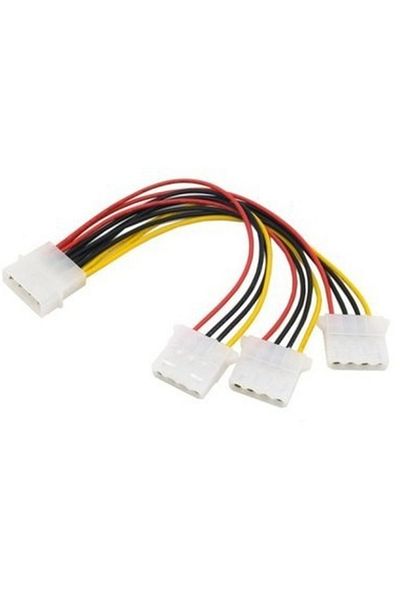 Choice 1 قطعة كابلات طاقة Ide عالية الجودة 4 دبابيس Hy1578 4 دبابيس Molex ذكر إلى 3 منافذ Molex Ide أنثى مصدر طاقة