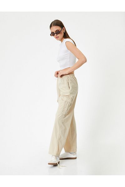Koton Oversize Cargohose Low Waist Elastischer Bund mit Stoppertasche