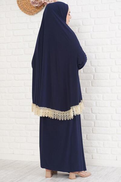 sasaca Εποχιακό διπλό γυναικείο φόρεμα προσευχής με κεντημένο μουσουλμανικό φόρεμα, αδιάβροχο ρούχο προσευχής