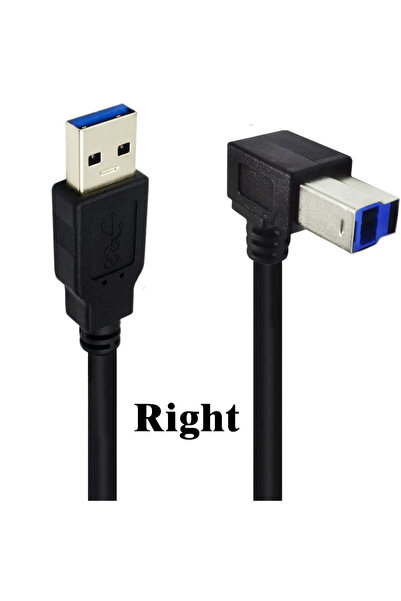 Choice 0.5 متر بزاوية قائمة USB 3.0 ذكر USB إلى USB-B 3.0 90 درجة لأعلى ولأسف...