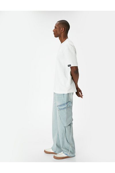 Koton Wide Leg – Lockere Jeans mit Cargotaschen und Knöpfen