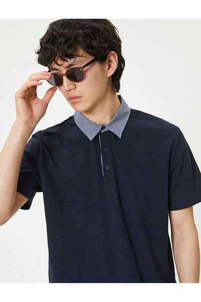 Koton Tricou polo cu guler cu nasturi mânecă scurtă