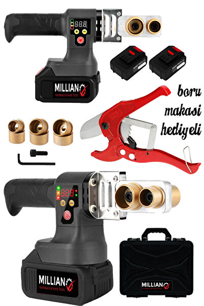 Millian Çift Akülü 320 Derece Profesyonel PPRC Plastik Boru Kaynak Makinesi + Boru Kesme Makası Hediyeli