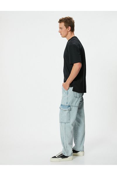 Koton Oversize Jeans Cargo Pants - Λεπτομέρεια τσέπης