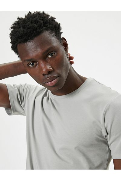 Koton Stretchy Slim Fit Cotton Long Hip Short Sleeve T-Shirt