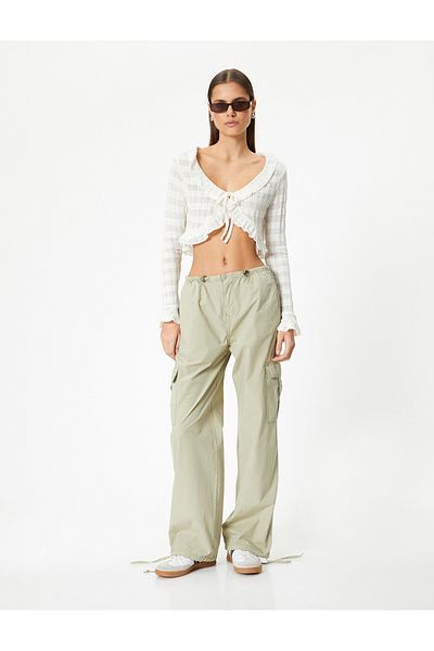 Koton Oversize Cargohose Low Waist Elastischer Bund mit Stoppertasche