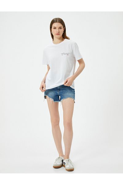 Koton Tricou imprimat cu decolteu - mânecă scurtă, croială standard